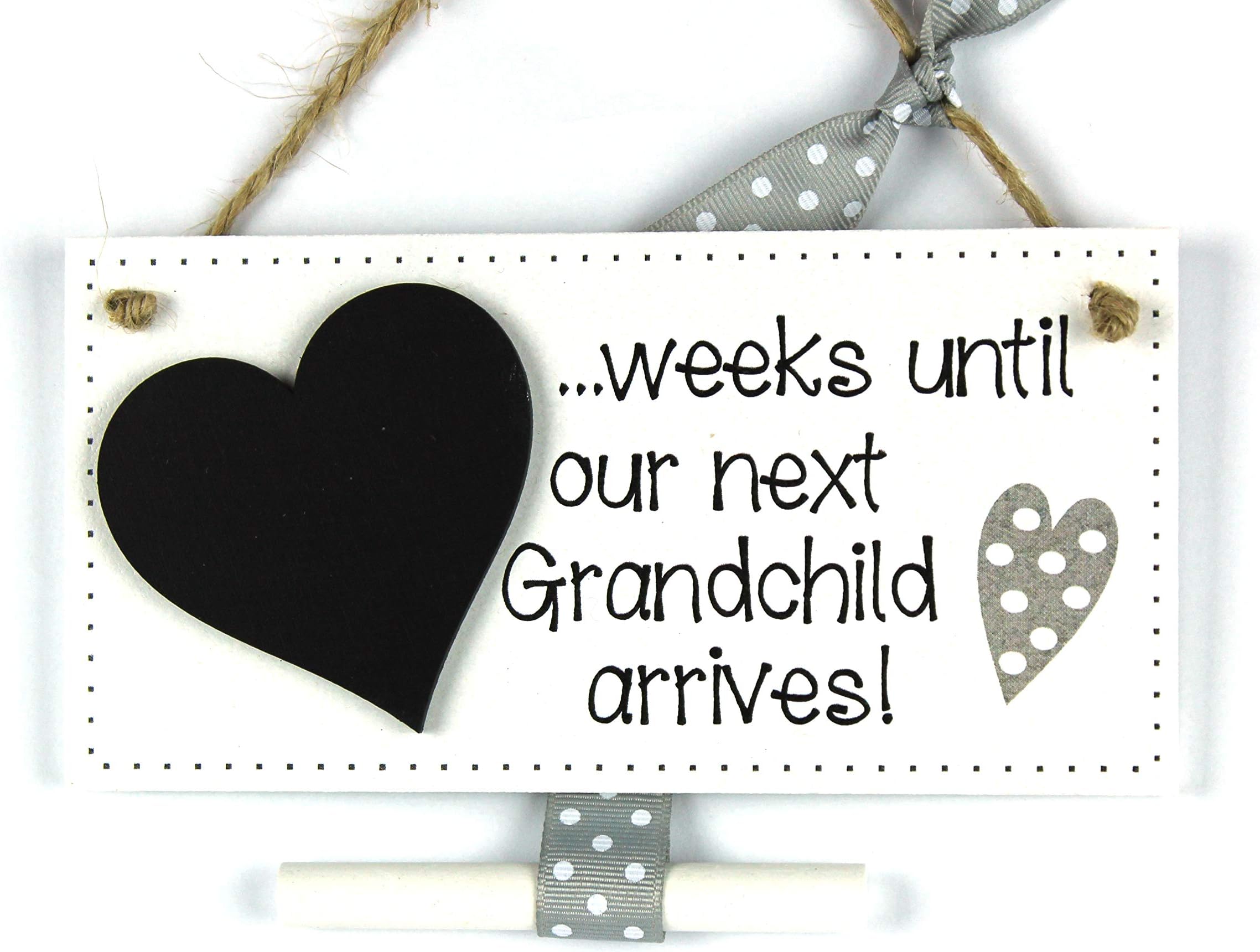 Baby Countdown Plaque Weeks Until Our Next Grandchild Arrives - Pregnancy Announcement Sign Grandparents Again