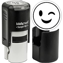 MaxMark Round Self Inking Emoji Stamp - Wink
