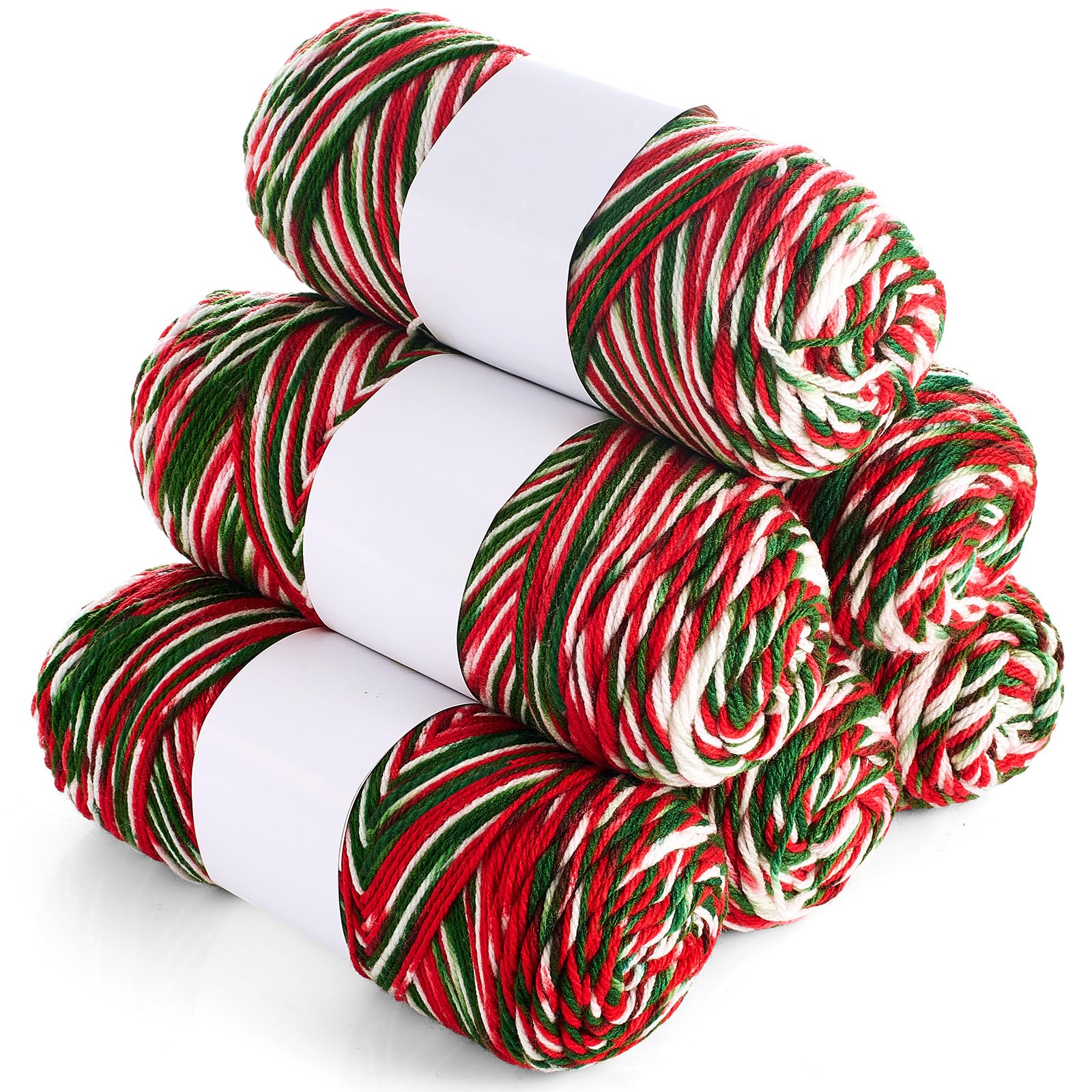 Photo 1 of Timgle 6 Skeins Christmas Yarn for Crocheting Christmas Color Yarn Soft Each 141g/ 4.5 oz 273 Yard Crochet Yarns for Knitting Crochet Gift Craft Project Starter(Red, Green, White)