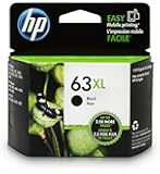 HP 63XL Black High Yield Original Ink Cartridge (F6U64AN) for HP DeskJet 1112, 2130, 2132, 3630, 3631, 3632, 3633, 3634, 3636, 3637, HP ENVY 4511, 4512, 4516, 4520, 4521, 4522, 4524, HP OfficeJet 3830, 3831, 3832, 3833, 4650, 4652, 4654, 4655