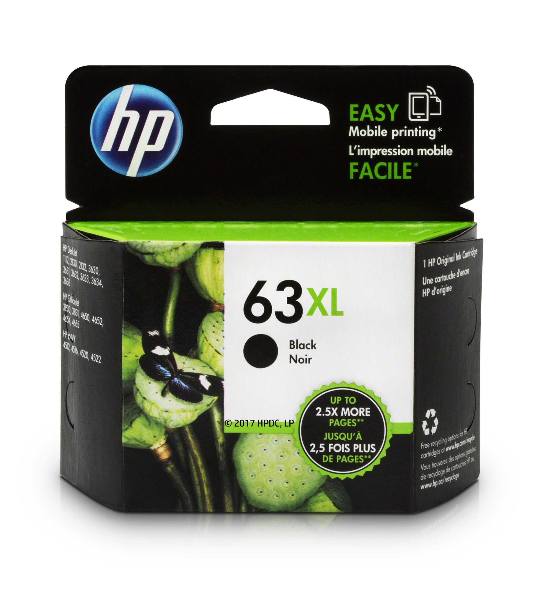 HP 63XL Black Original Ink Cartridge (F6U64AN)