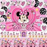 Cute Birthday Party Decorations, Party Supplies Include Birthday Cake Toppers, Tablecloth, Backdrop, Balloons, Cartoon Party Celebrate Supplies