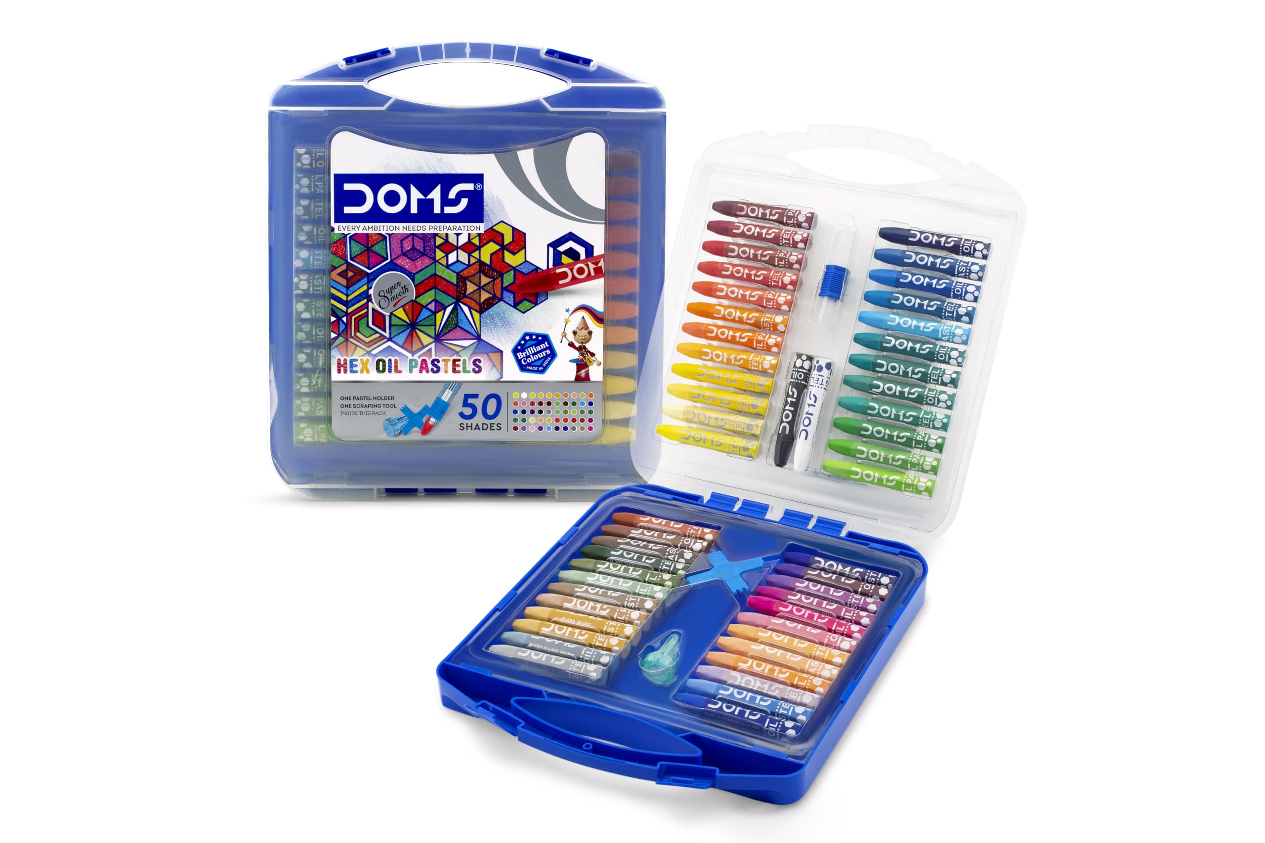 DOMS 50 Pcs. Oil Pastels - Non Toxic CE/EN 71-3 Standard Premium Quality Oil Pastels.