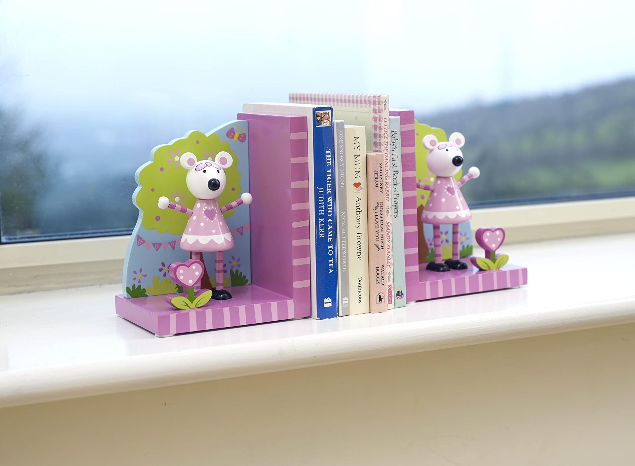 Orange Tree Toys - Pink Mouse - Wooden Bookends