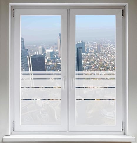 INDIGOS UG Sichtschutzfolie Fensterfolie Glasdekorfolie Dynamische Streifen satiniert blickdicht ORACAL® - 1000mm Breite x 50