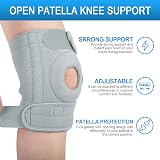 AVIDDA Knee Support Open Patella 3 Straps for Running Arthritis Grey view 2