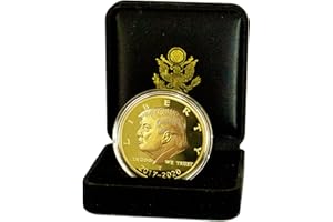 ETRADEWINDS Donald Trump Gold Coin Set 2017-2020, Velvet Case, 4 Year Collector’s Edition, Commemorative Gold Plated Replica Coin Cert of Auth (Velvet 17-20)
