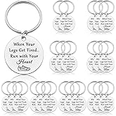 24 Pcs Running Gift Keychain Runner Gifts Marathon Gift Keychain Marathon Runner Gift Half Marathon Runners Gifts Inspirational Keychain Runner Keychain Christmas Birthday Gifts for Runners Female