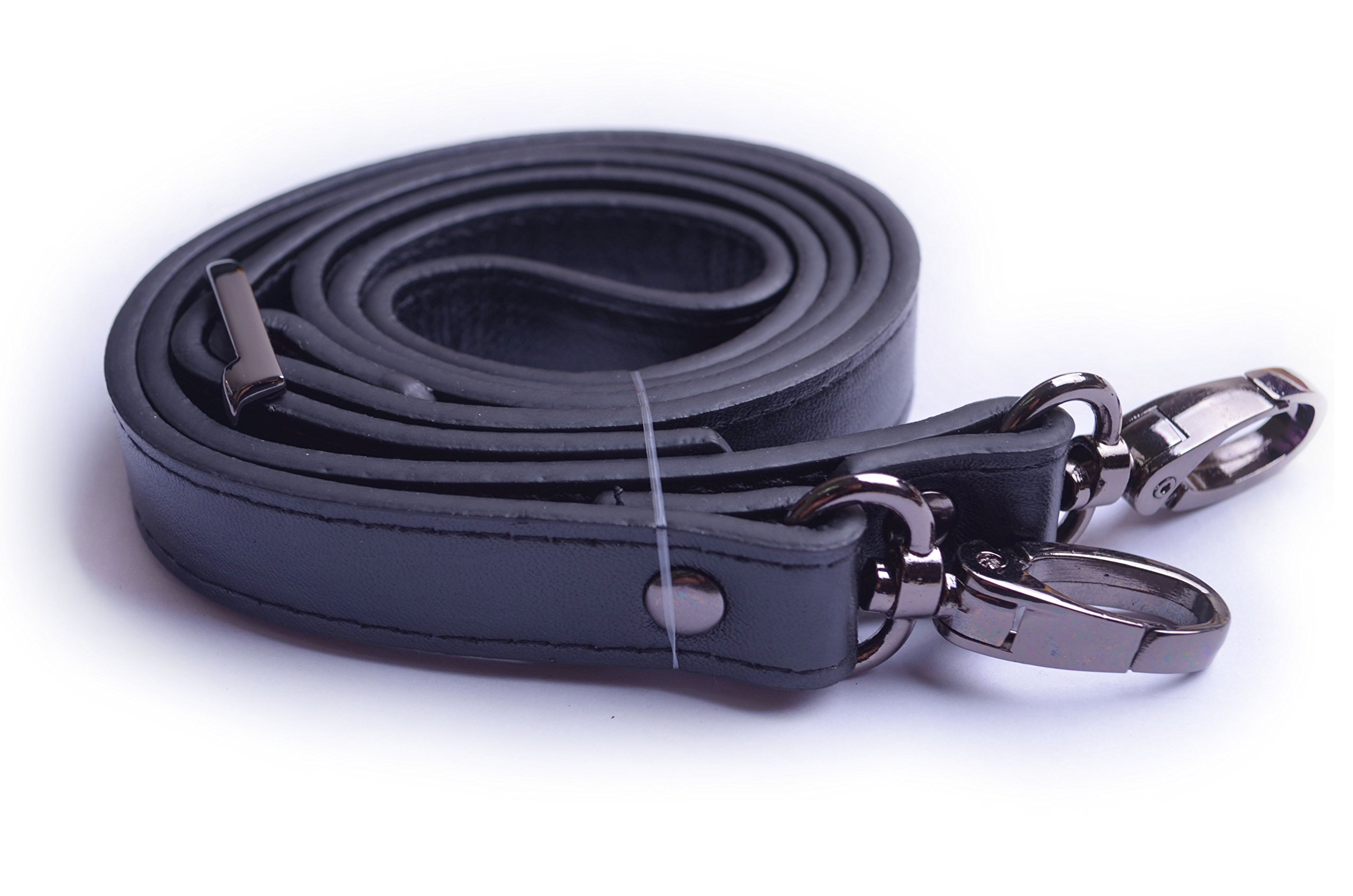 51 inch Gold Hardware VanEnjoy Full Grain Leather Replacement Strap Cross Body Bag Purse Purplish Red, 1.8CM Width