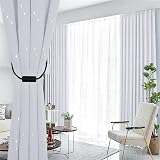 OCIOLI 2 Pack Magnetic Curtain Tiebacks Black Modern Rope Tiebacks view 6