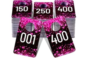 Jetec Live Plastic Number Tags, Consecutive Reusable Normal and Mirrored Image Number Tags for Live Coat Room Hanger Cards