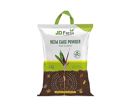 JD FRESH Pure Natural Neem Cake/Khali Powder Organic Fertilizer for Plant Growth - 5 KG