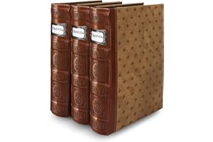 Bellagio-Italia Tuscany CD/DVD Storage Binder Set - Leather - 144-Disc Capacity - Storage Organizer for DVDs, CDs, Blu Rays, & Video Games - Acid-Free Binder Organizer Sheets - 3 Pack - Cognac