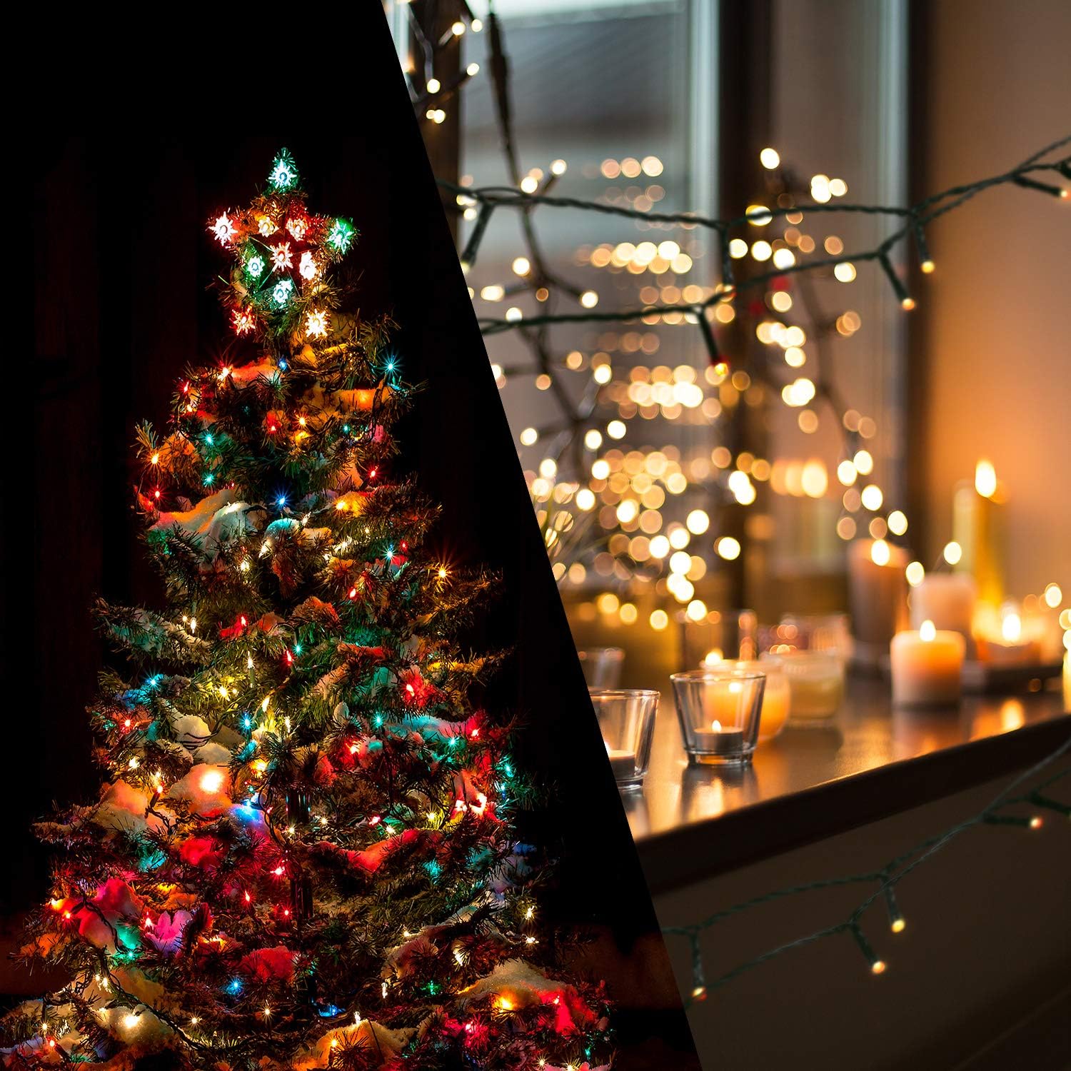 Koxly Solar String Lights, 72FT 200 LED 8 Modes Solar Powered Christmas Lights Outdoor String Lights Waterproof Fairy Lights for Garden, Party, Wedding, Xmas Tree - - 
