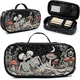 Betyiwling Skull Couple Pencil Case for Girls Boys Teen Large Capacity Portable Pencil Bag Pouch Box with Zipper School Supplies Stationery Storage Organizer for Back to School