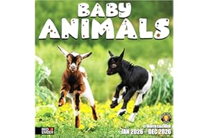 RED EMBER Baby Animals 2026 Wall Calendar 12 Month | 12" x 24" Open | Thick & Sturdy Paper | Giftable | Calendar 2026