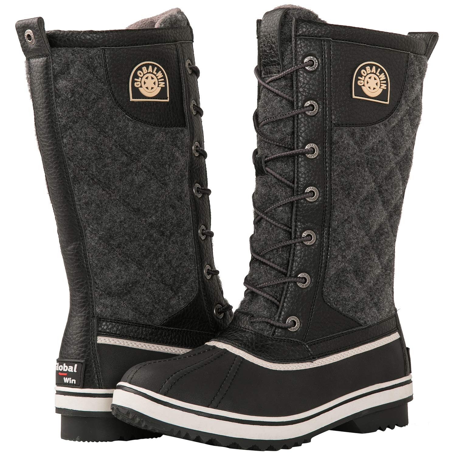 GLOBALWIN Women's 1907 Black/Grey Mid-Calf Winter