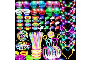 THREMHOO New Years Eve Glow Sticks Party Favors - 156PCS Glow in The Dark Party Supplies for Kid/Adult, LED Light Up Toys Bracelet Necklaces Glasses Headband Accessories, Neon Decoration for Christmas NYE 2026