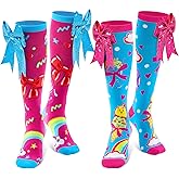 Yearntown 2 Pairs Funny Silly Knee High Socks for Kids 3D Cute Girl Socks Gift for Sock Day Novelty Long Knee Design