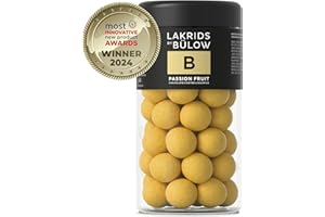 LAKRIDS BY BÜLOW - B - Passion Fruit - 10.4 oz - Chocolate Coated Gourmet Licorice - Authentic Scandinavian Candy Produced in Denmark