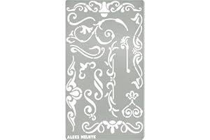 Aleks Melnyk No.4 Metal Journal Stencil, Wood Burning, Flowers and Vines, Ornament, Vintage, Stencil Patterns, Pyrography, Engraving, Template for Painting on Wood, Furniture Crafts, Bullet Journaling