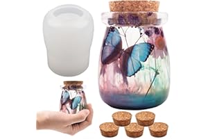 ASAISWO Bottle Resin Mold Jar Bottle Mold Cork Jar Mold Jewelry Resin Casting Molds Handmade Silicone Mold for Resin Candle Making Molds Craft Supplies 3D Mold Resin Mold Sculpture Mold Resin DIY Mold