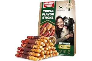 BELOVED PETS Dog Treats Rawhide Sticks Wrapped with Chicken 10.6 oz Pet Natural Chew Treats - Grain Free Meat & Human Grade Dried Snacks - Best for Small & Large Dogs (10.6 Ounce (Pack of 1), Triple Sticks)