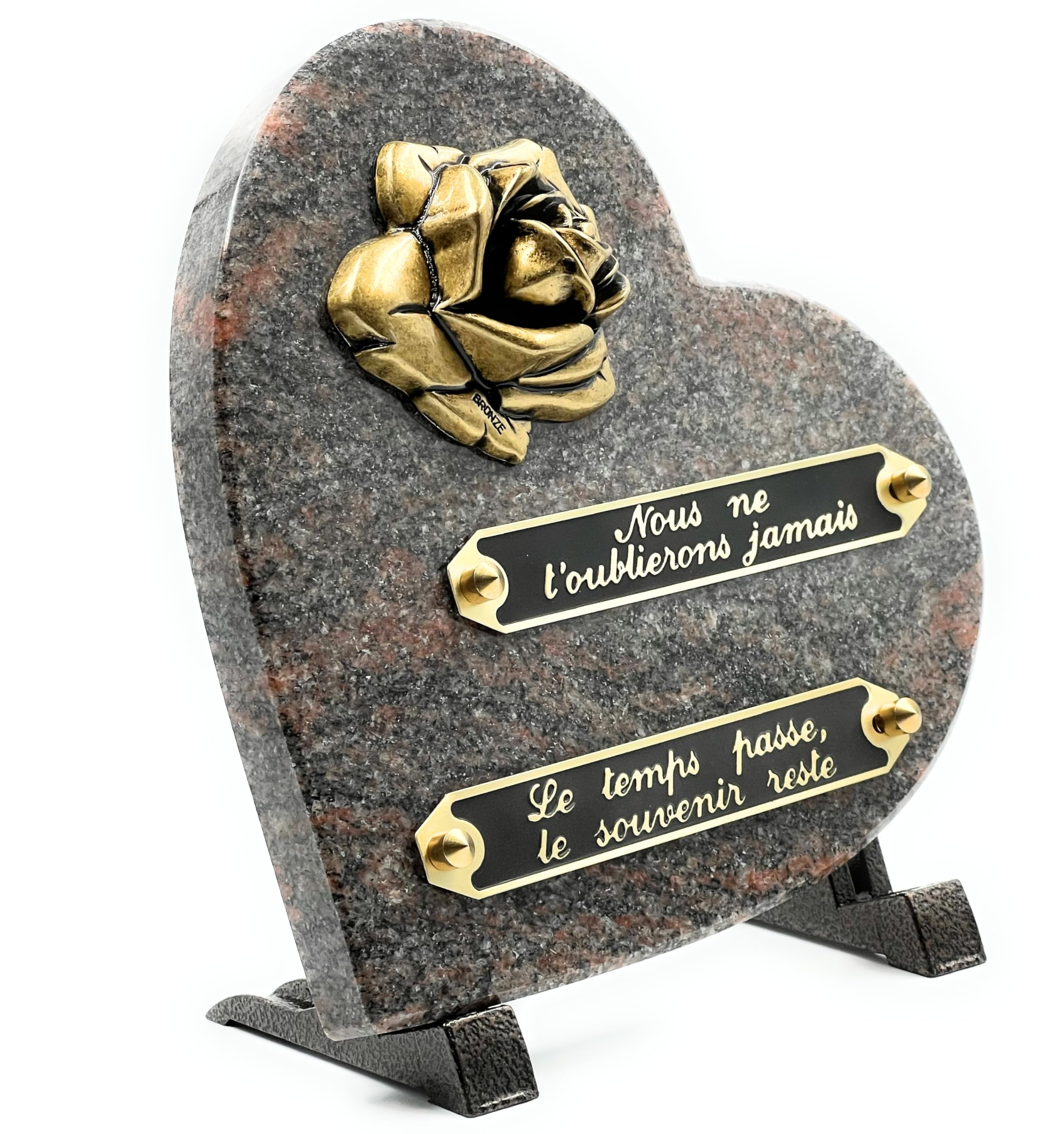 Amour Éternel Heart Funeral Plaque | Grave Plaque | Gravestone | Memorial Plaque | Granite Grave Plaque | Funeral Ornament | Mortuary Plaque