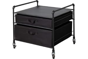 DORMCO The Fridge Stand Supreme - Drawer Organization - Black Pipe Frame with Black Drawers