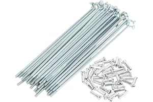 TUCKBOLD Bicycle Spokes Bike Wheel Spokes Silver Tone Nipple 1 Set 14G Carbon Steel Galvanized