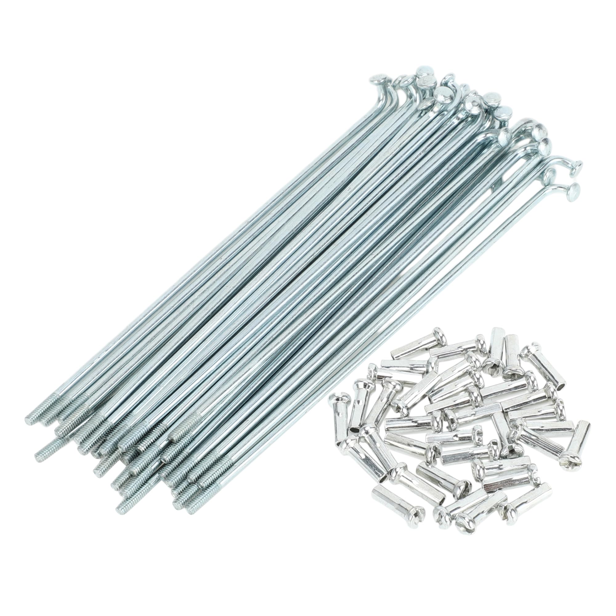 Photo 1 of TUCKBOLD Bicycle Spokes Bike Wheel Spokes Silver Tone Nipple 1 Set 14G 130mm Length Carbon Steel Galvanized