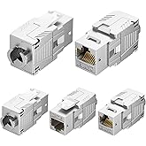 [UL Listed] Cable Matters 5-Pack 40Gbps Shielded RJ45 Cat 8 Keystone Jack | Model 180079, Works with Easy Crimp Tool 180088, for Patch Panel and Wall Plate, Cat8 Keystone Jack