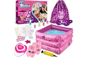 Rdfmy Kids Foot Spa Kit for Girls,Nail Polish Set for girls Ages 6-12,Kids Manicure Pedicure Kit,Spa Day Gift Set for Girls,Nail Art Salon,Sensory Foot Spa,Birthday Christmas Gifts For Girls