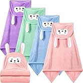 Kenning 4 Pack 28 x 55 Inch Hooded Baby Towels Toddler Bath Towel Toddler Baby Towels with Hood, Hooded Kids Bath Towel for Boy Girl 0-5 Year, Absorbent Thick Soft, Large Size, 4 Colors