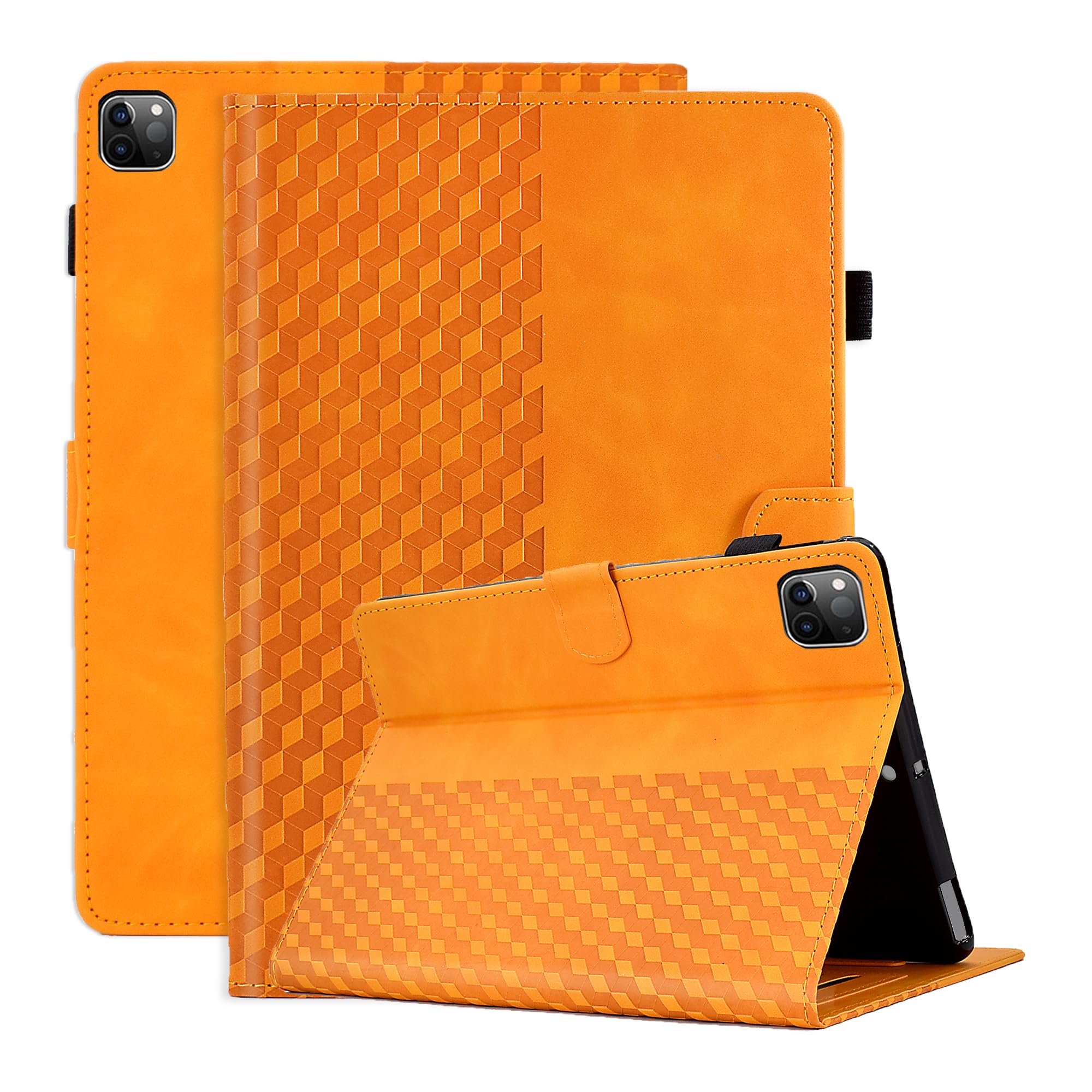 Vkooer Case for iPad Pro 11 Inch Case M4 2024 Generation Premium Leather Folio Cover with Card Pocket Multi Angle Viewing with Stand Function for iPad Pro 11 2024, Orange — image 1