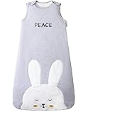 Owlivia Baby Sleep Sack, 100% Organic Cotton Toddler Sleeping Bag, TOG 2.5 Unisex Wearable Blanket For Winter (0-6 Months, White Bunny)