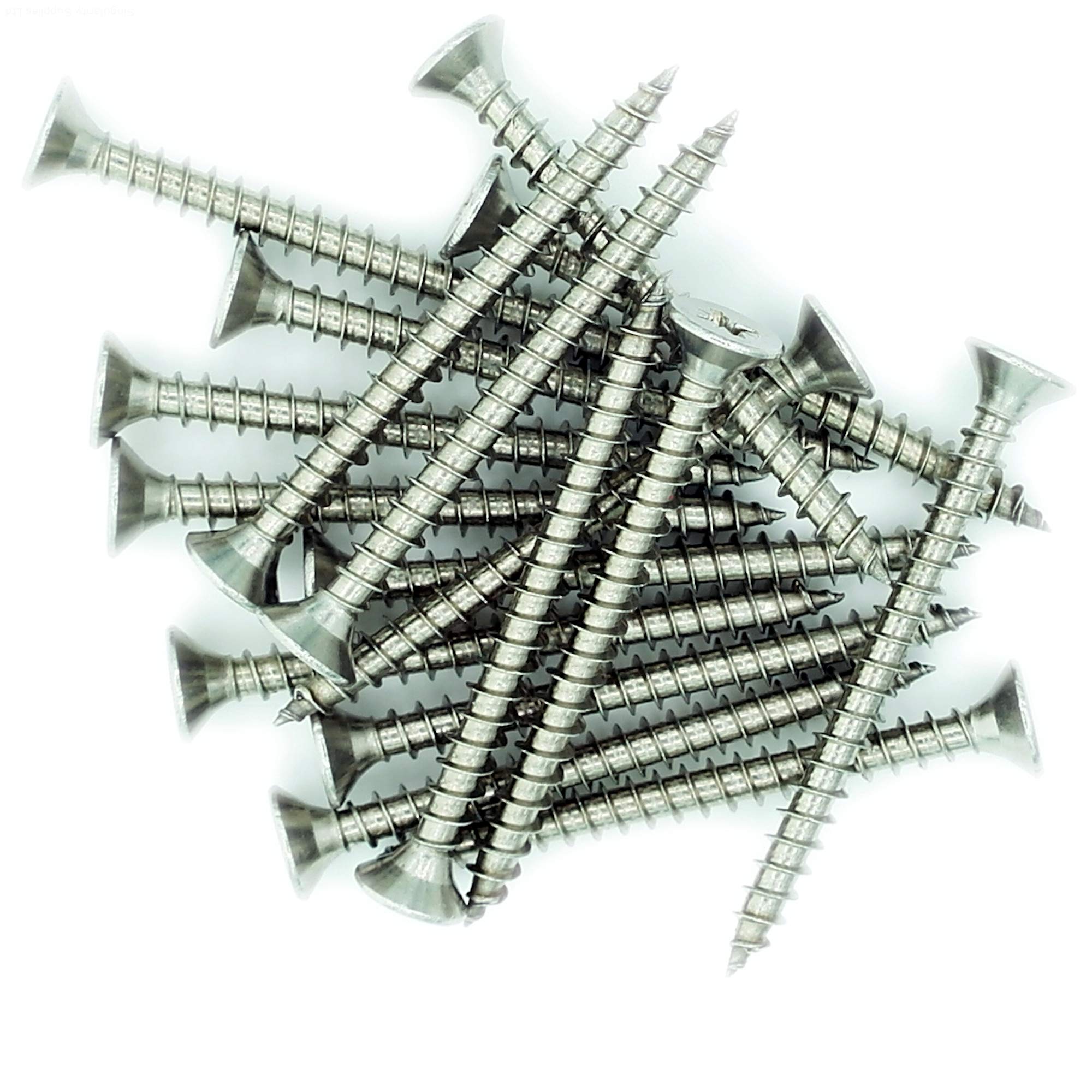 No.6 x 0.55 (4mm x 13mm) Pozi Countersunk Chipboard Screw - Stainless Steel (A2) (Pack of 20)