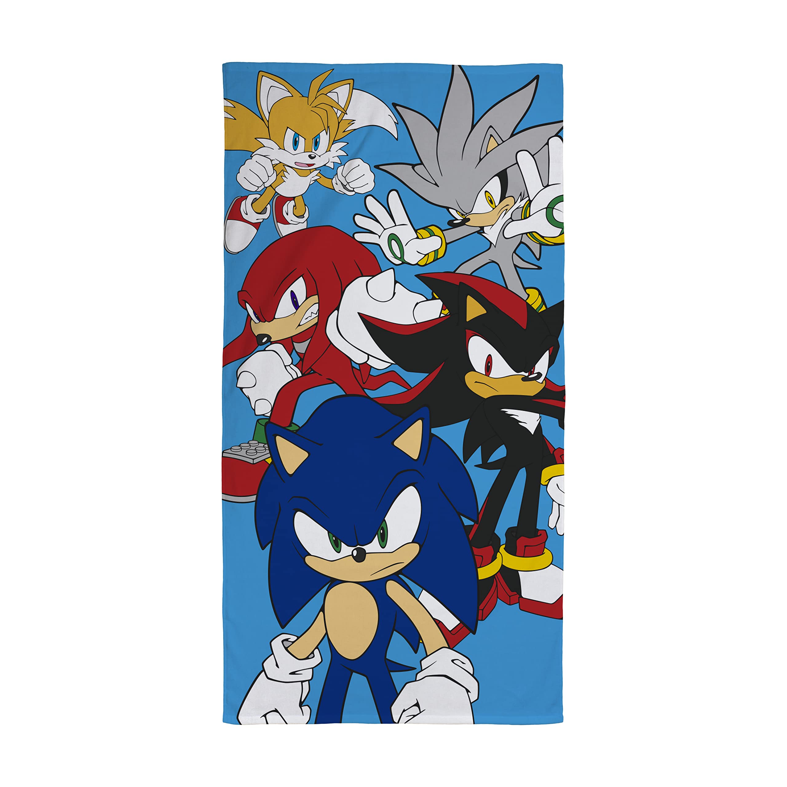 Character World Official Sonic The Hedgehog Towel | Super Soft Feel, Stars Design | Perfect The Home, Bath, Beach & Swimming Pool