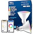 Cree Lighting Connected Max Smart Led Bulb Par38 Outdoor Flood Tunable White + Color Changing, 2.4 Ghz, Works with Alexa and Google Home, No Hub Required, Bluetooth + WiFi, 1Pk