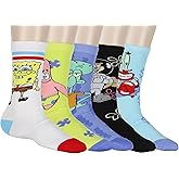Nickelodeon Spongebob SquarePants Men's Crew Socks - Bikini Bottom Bunch 5-Pair Adult Socks