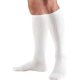 Truform Medical Compression Socks for Men and Women, 8-15 mmHg Knee High Over Calf Length, White, Large