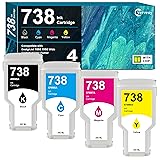 738 738XL Ink Cartridges 4-Pack with Chip