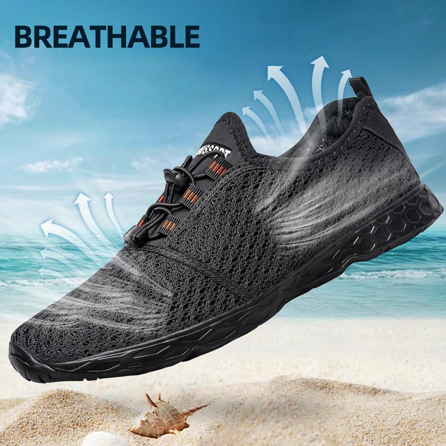 DOUSSPRT Men's Water Shoes Quick Drying Sports Aqua Shoes