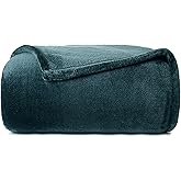 Casual Living King/Cali King Fleece Blanket Fluffy Soft Warm Cozy Bed Blankets for Bedroom Decor Plush Thick Fuzzy Oversized Big Flannel Throw for Bed Chair or Outdoor, 108-inch x 90-inch, Dark Green