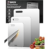 Katuchef Titanium Cutting Board for Kitchen, 100% Pure Titanium Cutting Board Food Grade,Non Toxic chopping board, Dishwasher safe, Easy to Clean(3PCS)