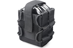 LIVANS Double Handcuff Pouch, Handcuff Holster for Duty Belt, Molle Handcuffs Case for Vest Fit Asp/Hinged/Chain/Folding Rigid Handcuffs, Hand Cuff Holster for Police, Law Enforcement, Security Guard