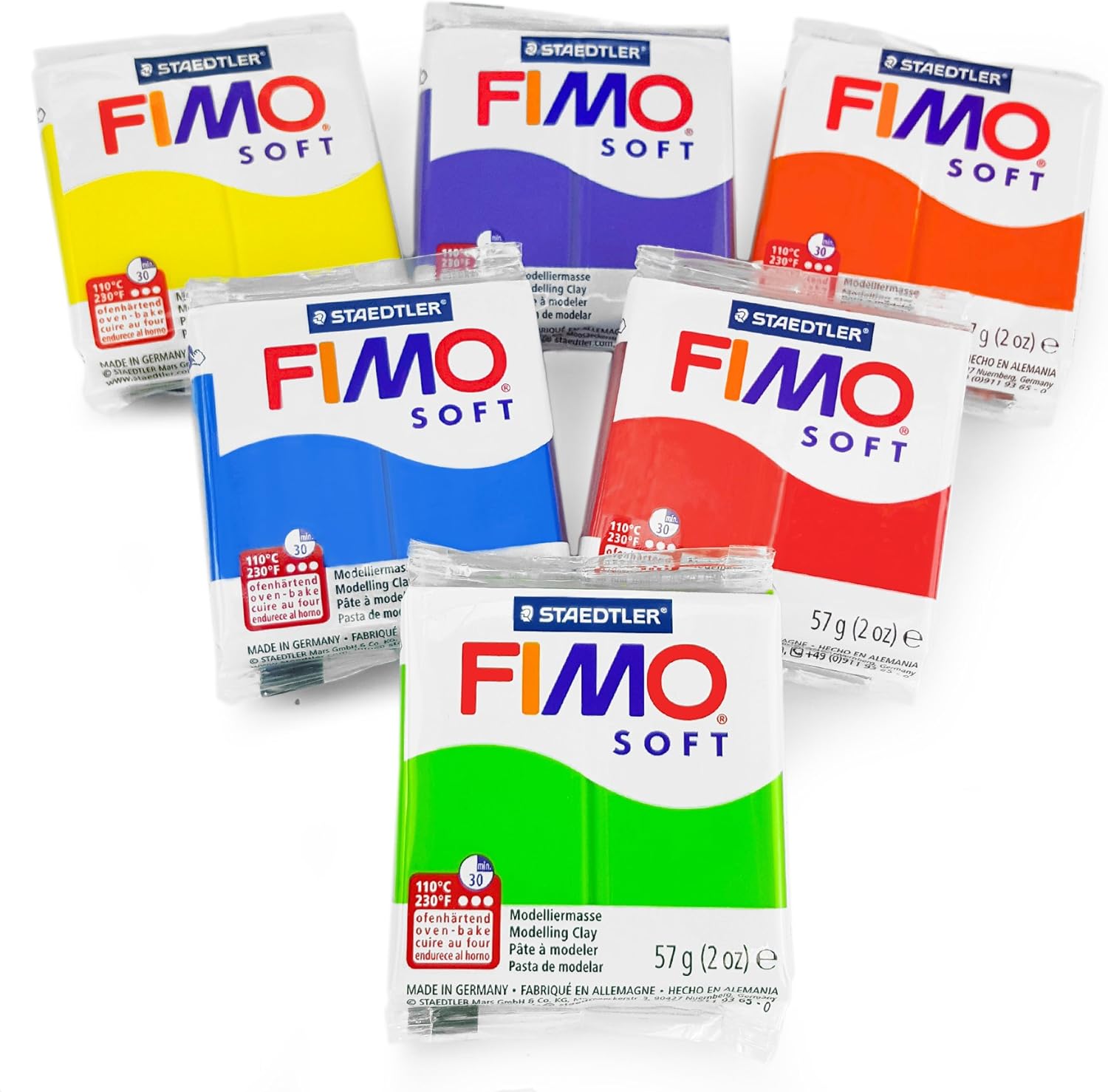 FIMO Soft Polymer Oven Modelling Clay 57g Set of 6 Tropical