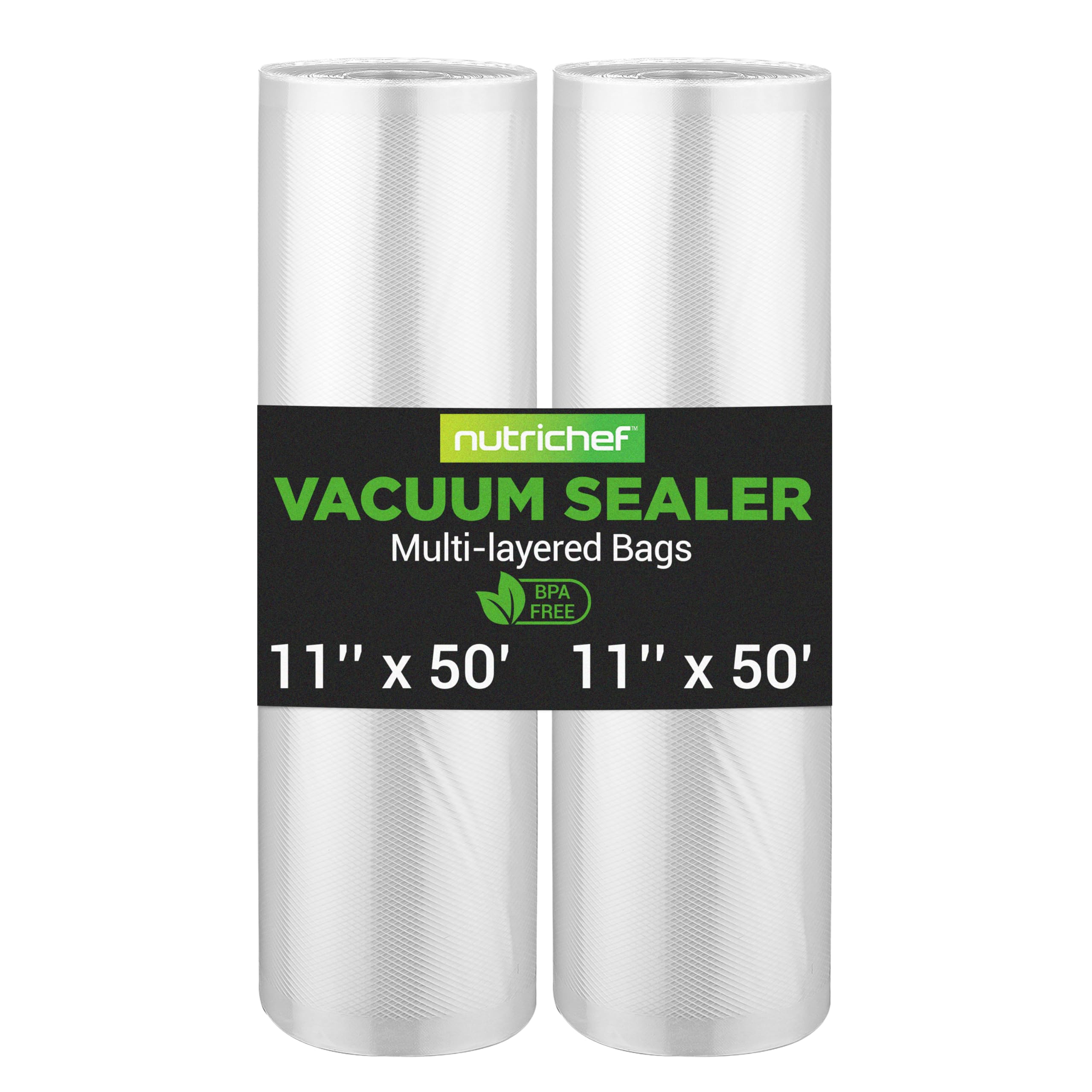 NutriChef PRTPKVS14RL Universal Air Vac Sealing Bags, 2 Rolls, 100 Feet Length