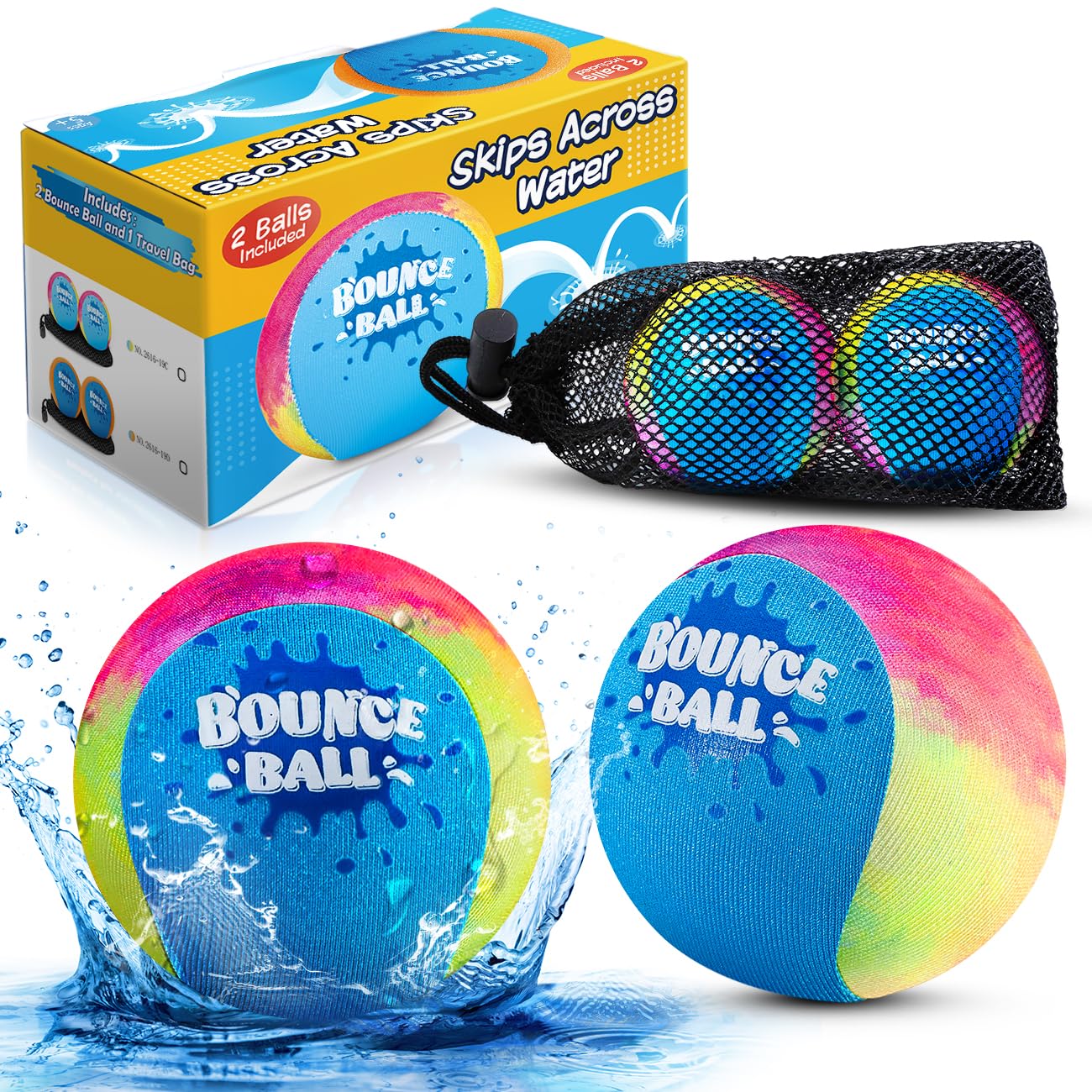 SYHLN Swimming Pool Toys, 2 Pack Water Bouncy Balls, Beach Ball for Summer, Toys Games for Kids 5-8-12 Birthday Gifts