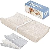 Jool Baby SERENITY Soft Changing Pad + Washable Cover, Non-Slip - Fits Standard Changing Tables & Dressers (Wave Pattern, Oat